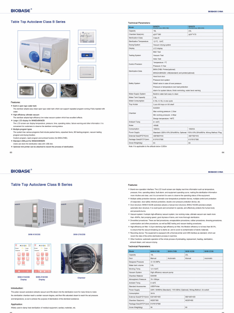Autoclave Biobase Initio | PDF