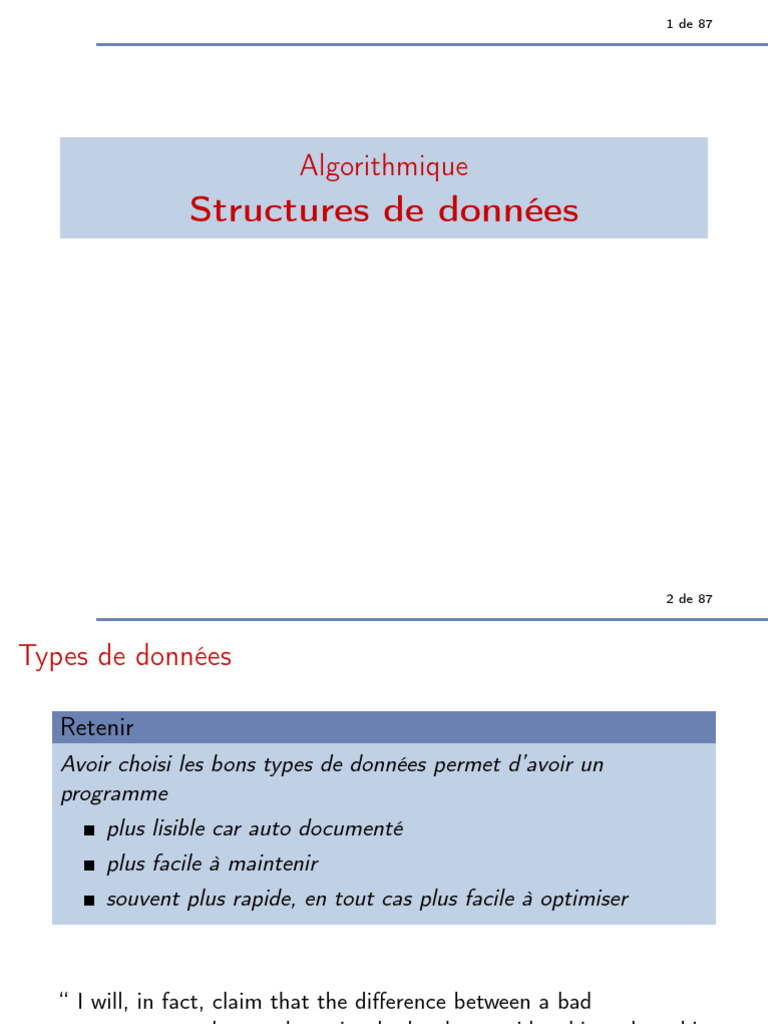 Types et structures de données en algorithmique | PDF | Variable ...