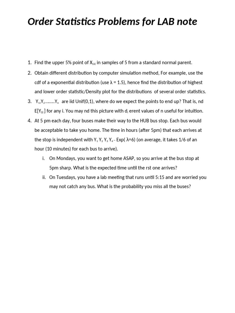 Oder Stat Lab Problems | PDF