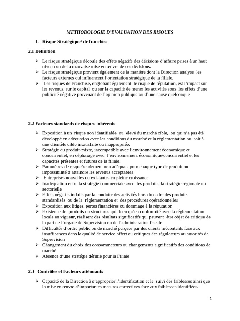 Familles de Risques | PDF | Risque | Conformité