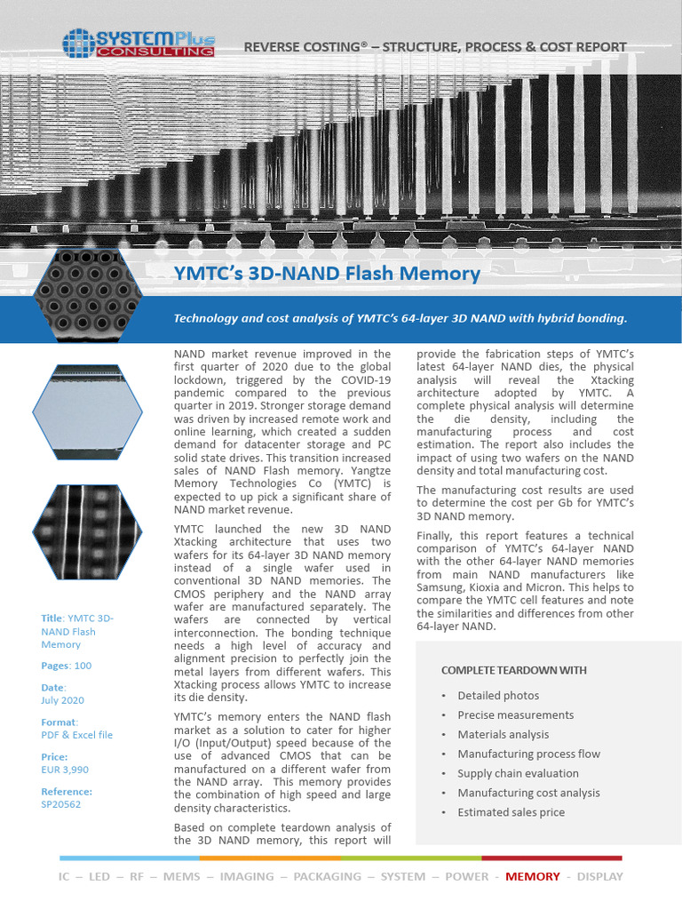 SYSTEMPLUS CONSULTING-200701-YMTC's-3D-NAND-Flash-Memory - Flyer | PDF ...