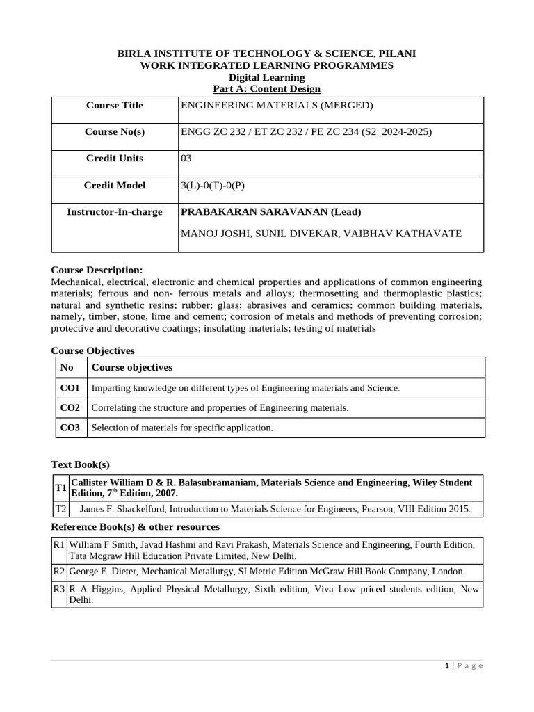 Engineering Materials Course Overview | PDF | Fracture | Plasticity ...