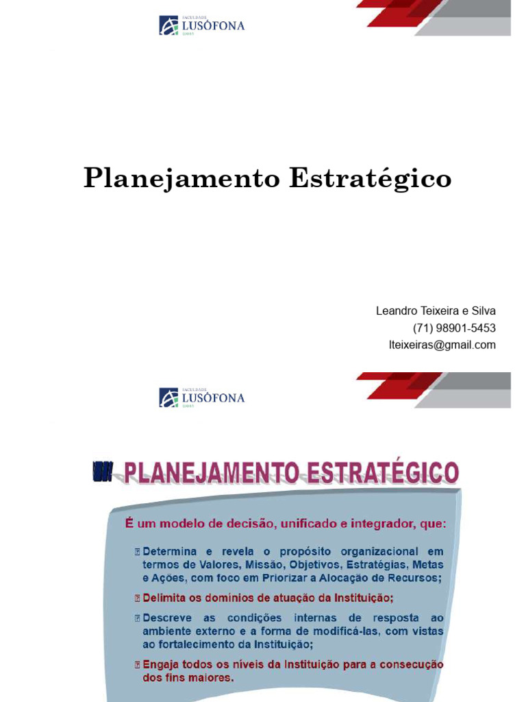 Planejamento Estratégico nas Organizações | PDF | Planejamento ...