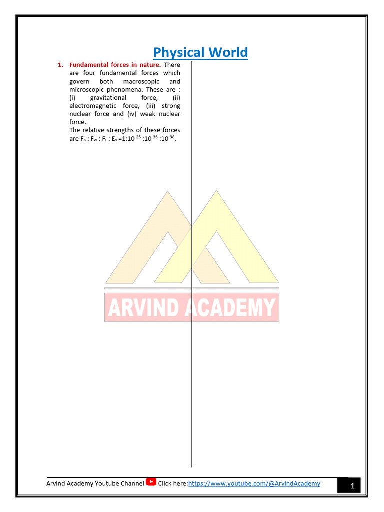 Fundamental Forces in Nature Explained | PDF