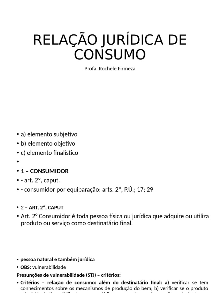 2 Relação Jurídica de Consumo | PDF | Proteção ao consumidor