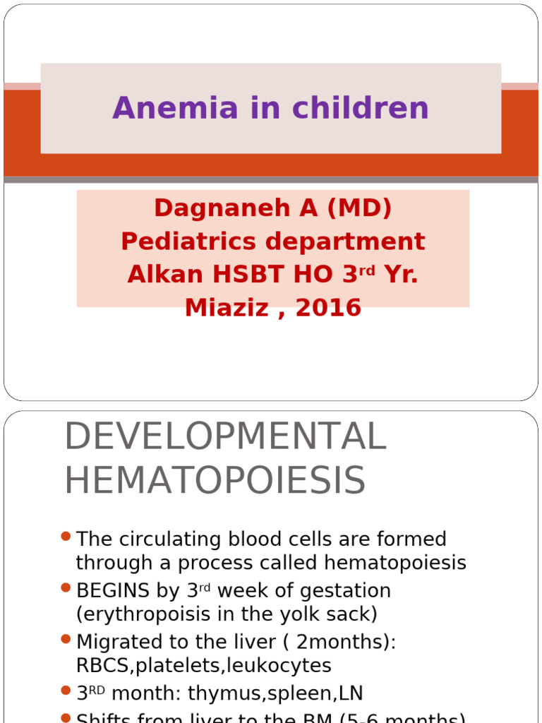 Understanding Pediatric Anemia | PDF | Anemia | White Blood Cell