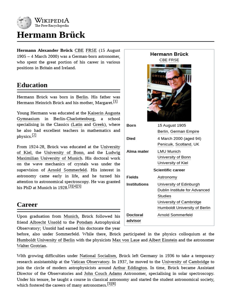 Hermann_Brück | PDF | Astronomy