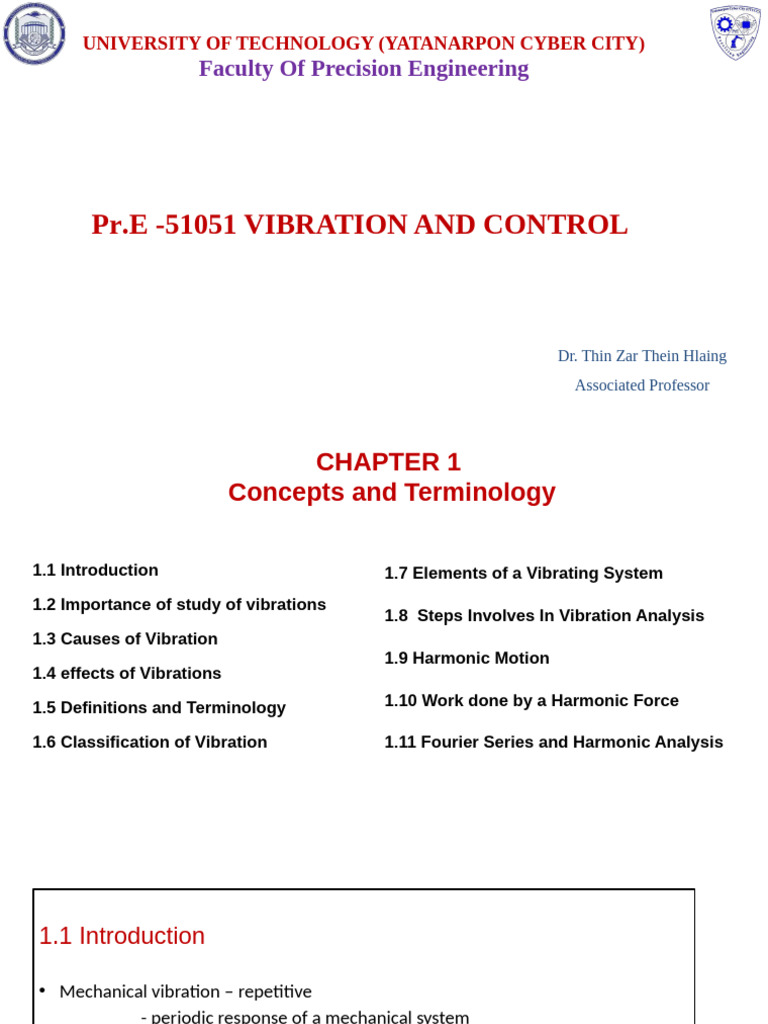 Vibration Engineering Concepts Overview | PDF | Equations Of Motion ...