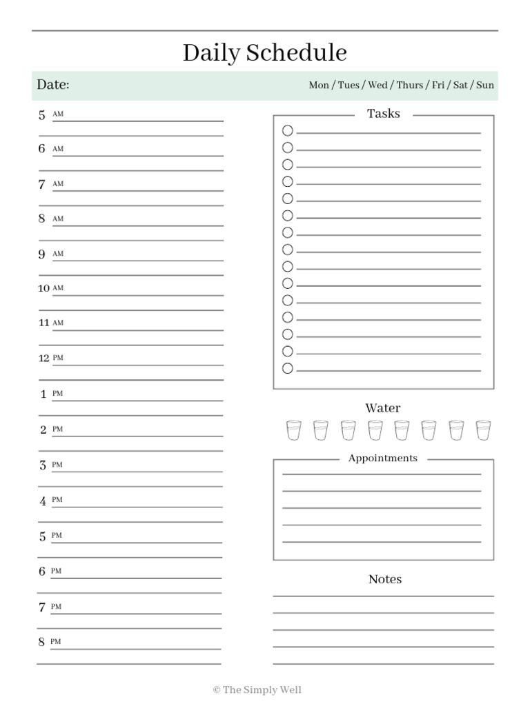 Daily Schedule Planner | PDF