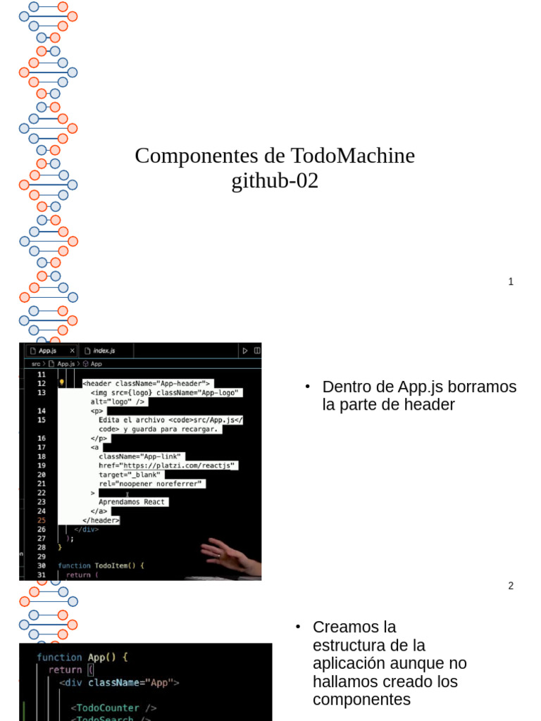 Creación de Componentes en TodoMachine | PDF