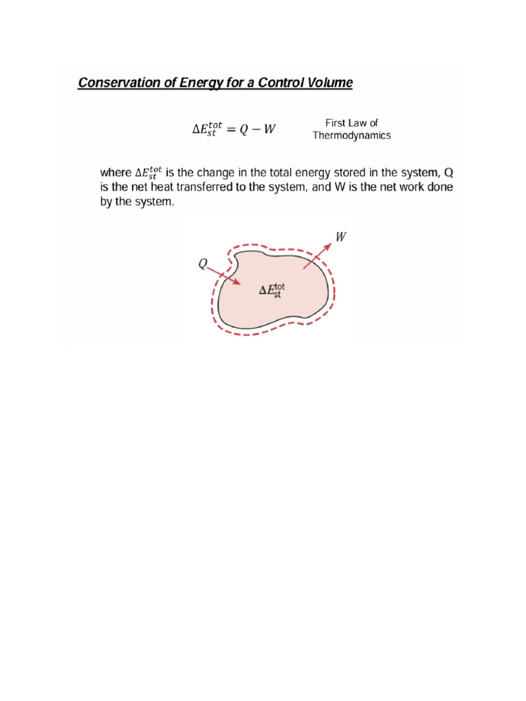 Conservation of Energy For Control Volume | PDF