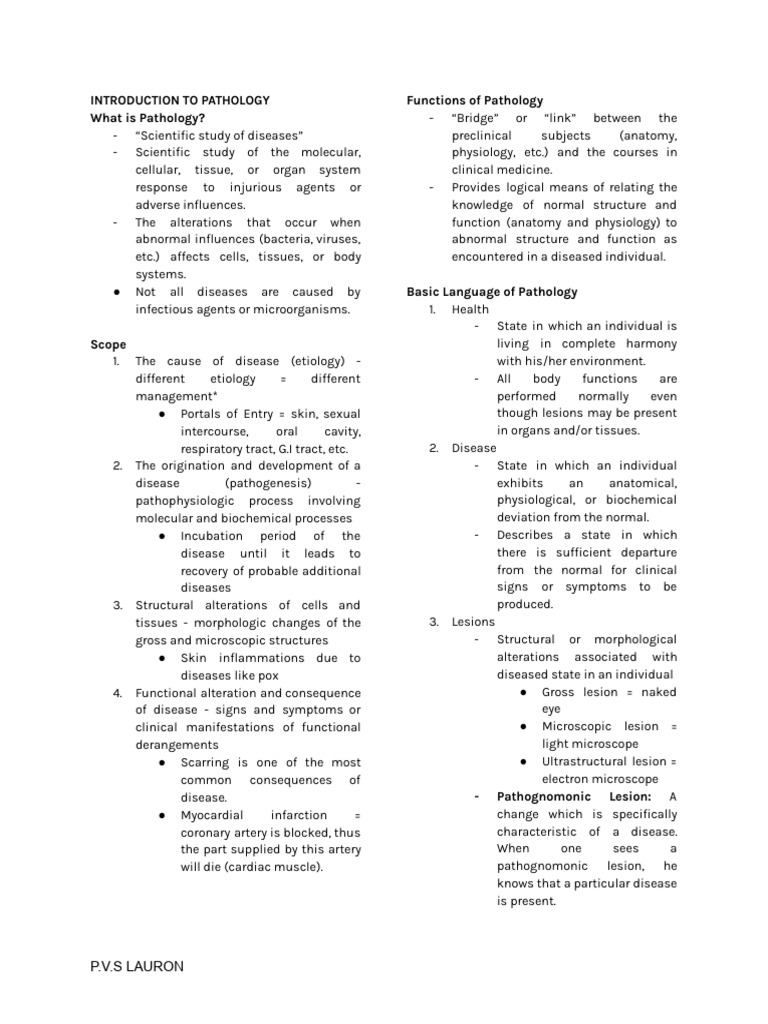 Introduction to Pathology Basics | PDF | Necrosis | Mitochondrion