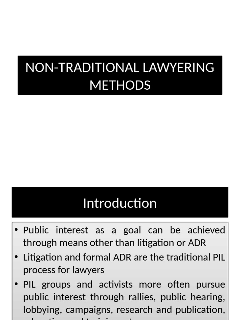 Non-Traditional Public Interest Law Methods | PDF | Human Rights | Activism