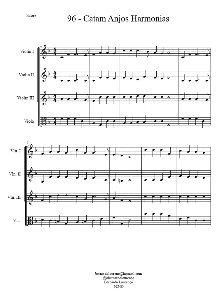 Partition de Catam Anjos Harmonias | PDF