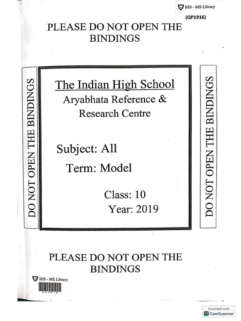 IHS MODALS (2018-2019) 80 Marks | PDF