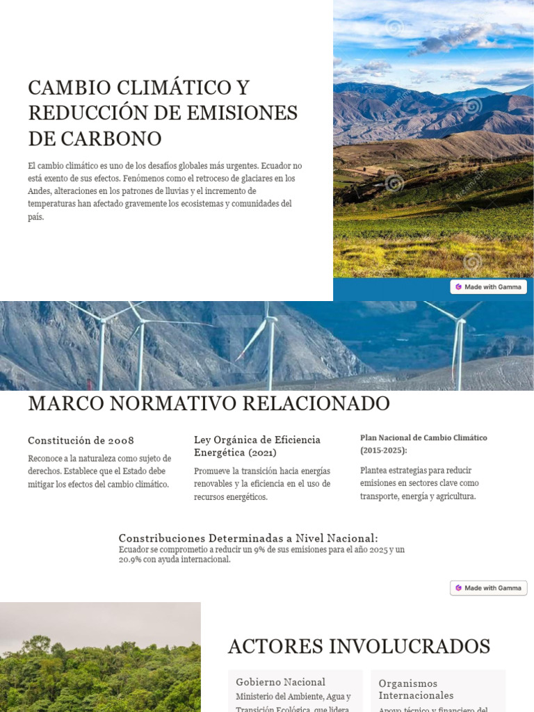 Ecuador: Cambio Climático y Emisiones | PDF | Energía renovable ...