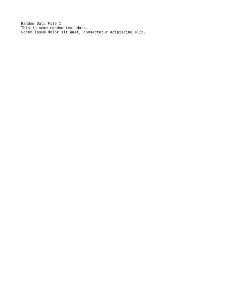 Random Data File 1 | PDF