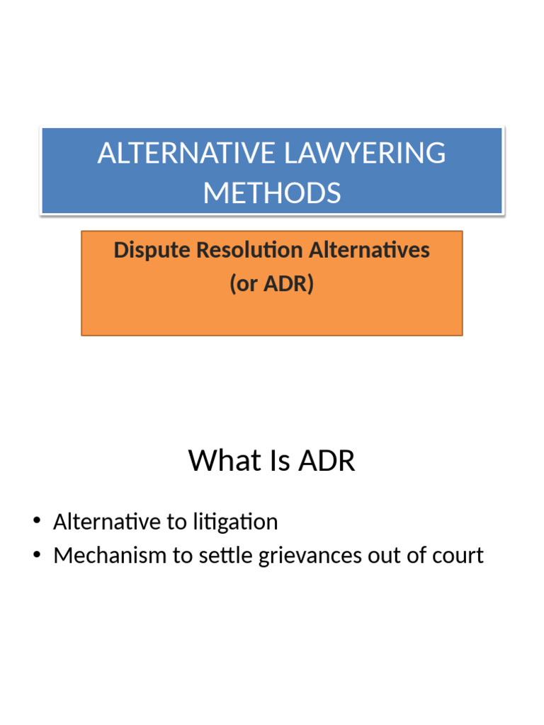 Understanding Alternative Dispute Resolution | PDF | Alternative ...