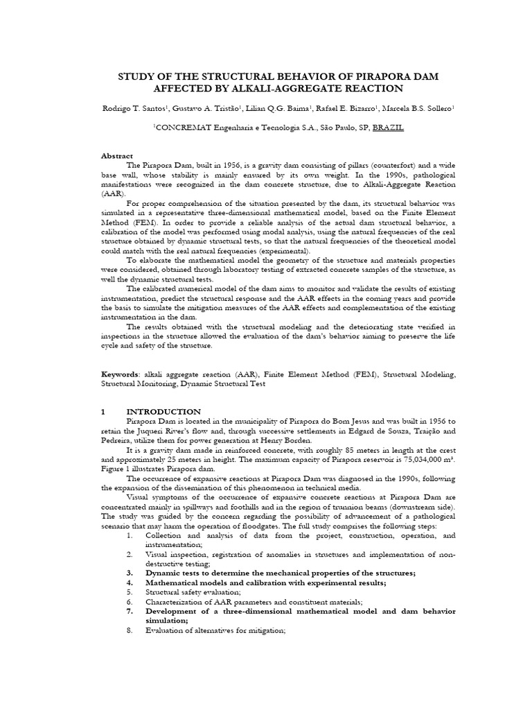 Pirapora Dam Structural Analysis AAR | PDF | Computer Simulation ...