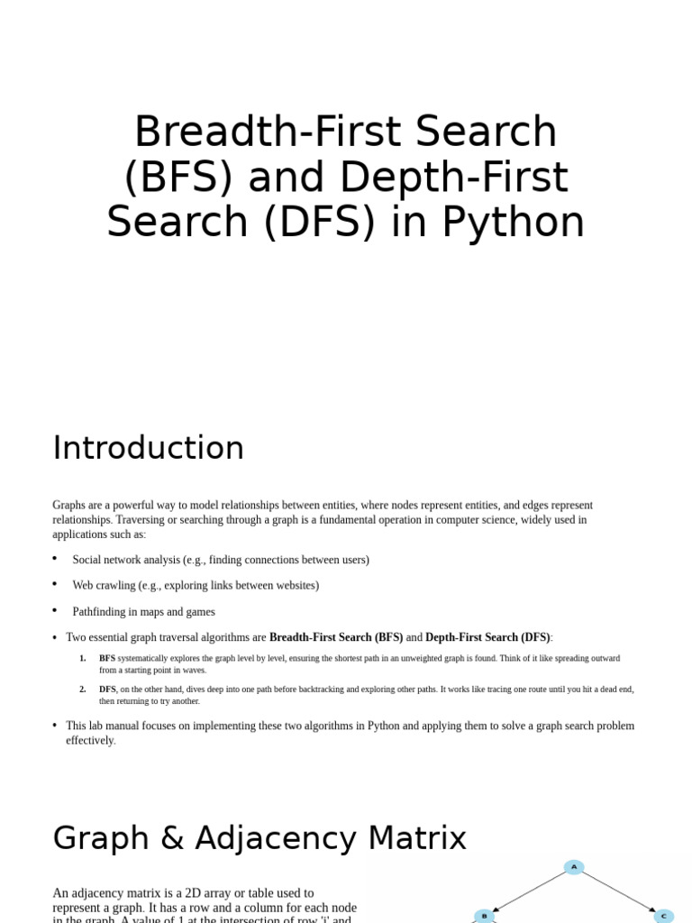 Breadth-First Search (BFS) and Depth-First Search | PDF | Graph Theory ...
