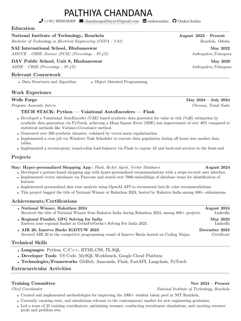 Electrical Engineering Student Resume | PDF | Mean Squared Error ...
