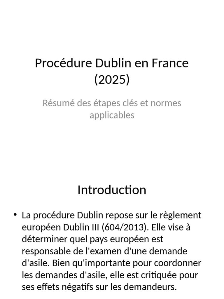 Resume Procedure Dublin 2025 Complet - 1