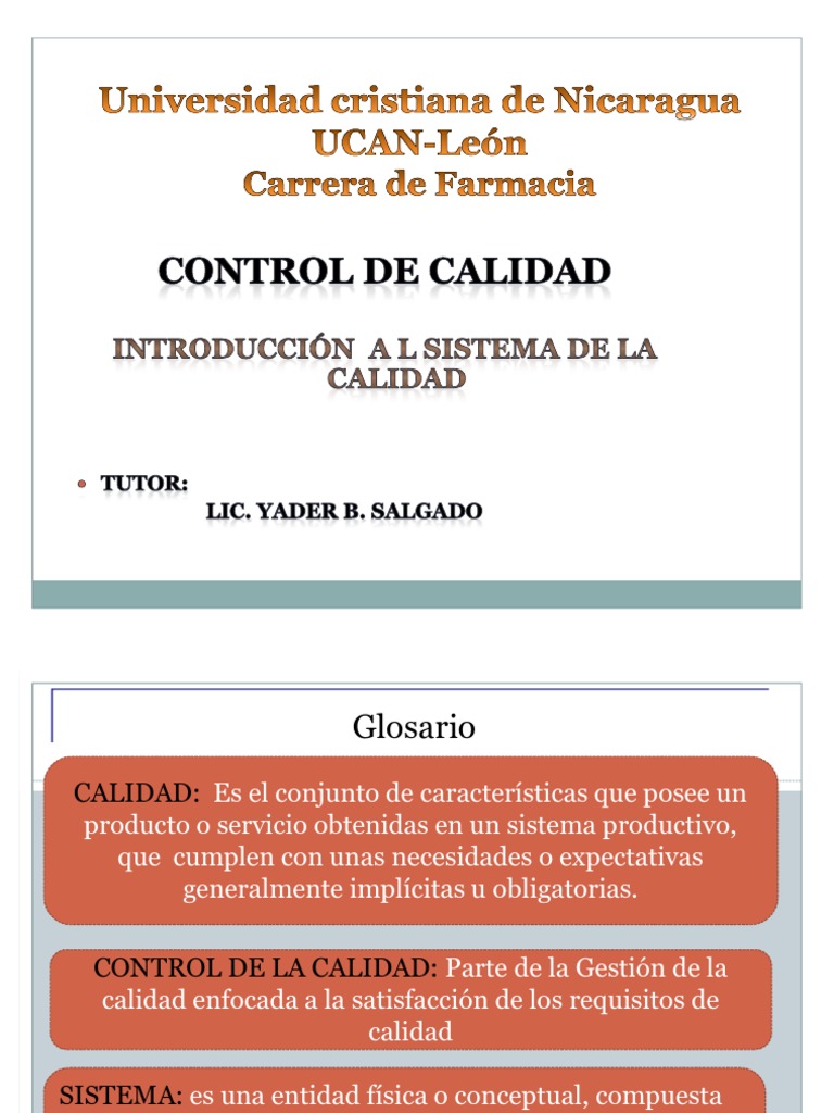 Control de Calidad Introdccion | PDF | Gestión de la calidad | Calidad ...