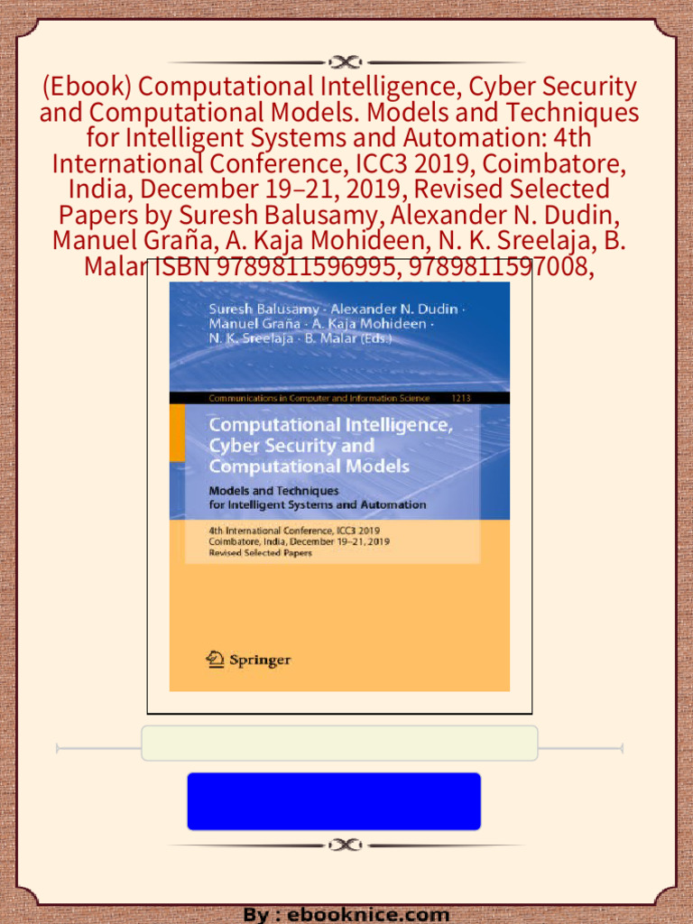 Instant download (Ebook) Computational Intelligence, Cyber Security and ...