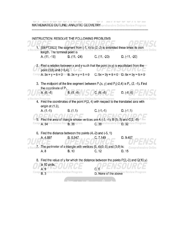 Analytic Geometry | PDF