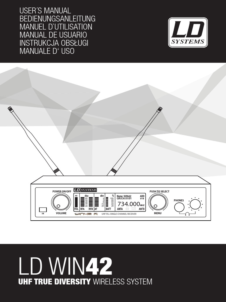 LD Systems UHF Receiver User Manual | PDF | Ac Power Plugs And Sockets ...