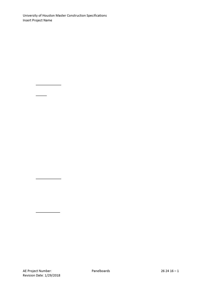 University of Houston Panelboard Specs | PDF | Fuse (Electrical ...