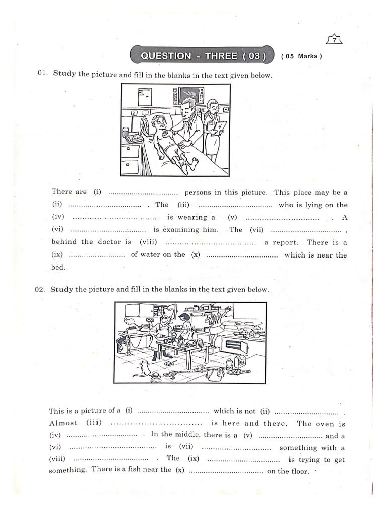 Grade 9 - Picture Description Exercises | PDF