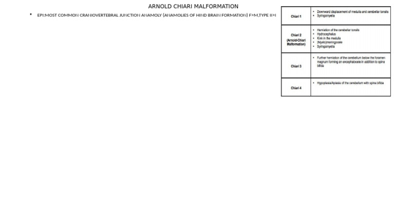 Arnold Chiari Malformation | PDF