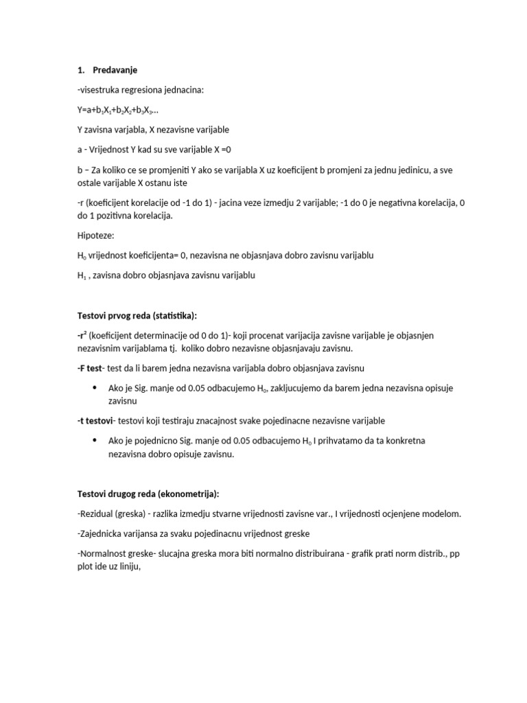 Stat Predavanja Biljeske | PDF