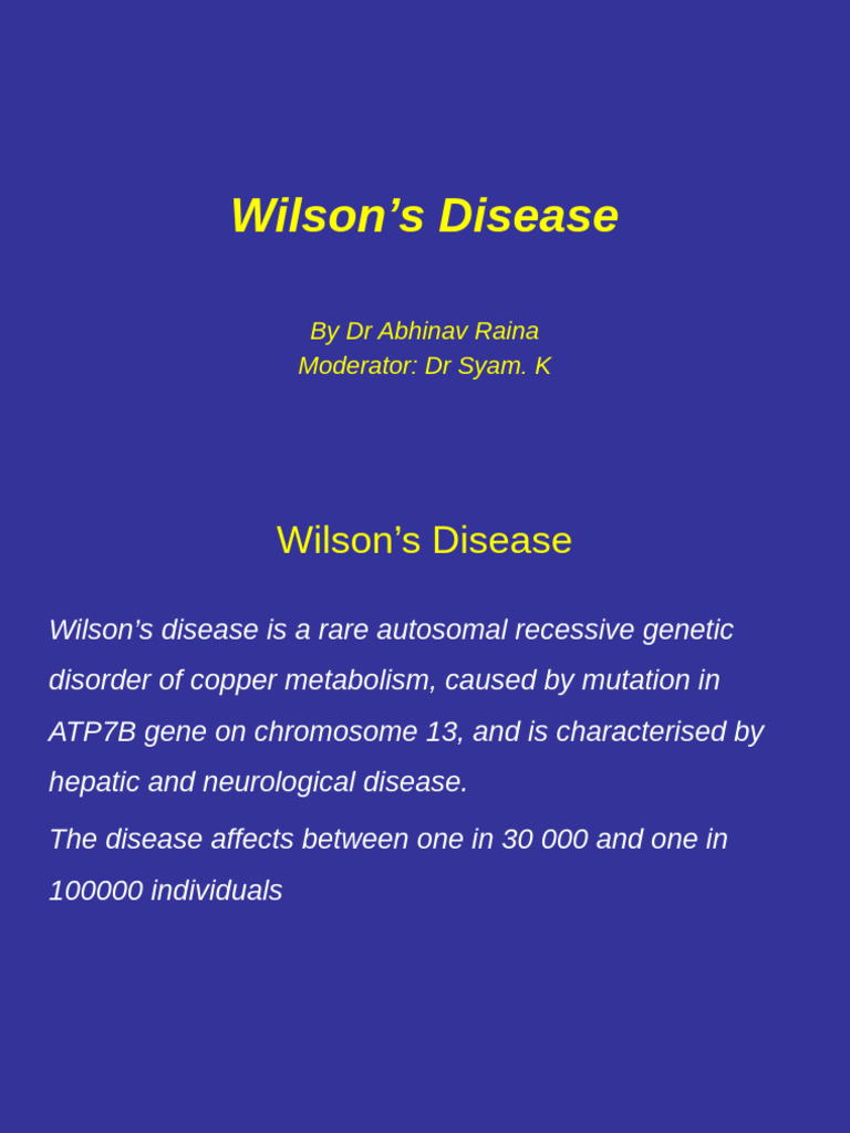 Understanding Wilson's Disease: Symptoms & Genetics | PDF | Clinical ...