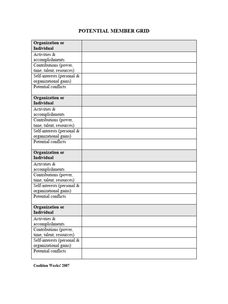 Potential Member Grid | PDF