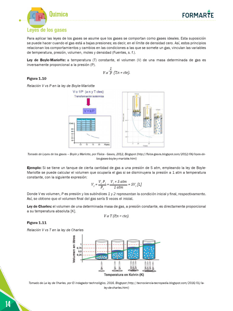 Leyes de los Gases: Boyle, Charles y Gay-Lussac | PDF | Gases | Mole ...