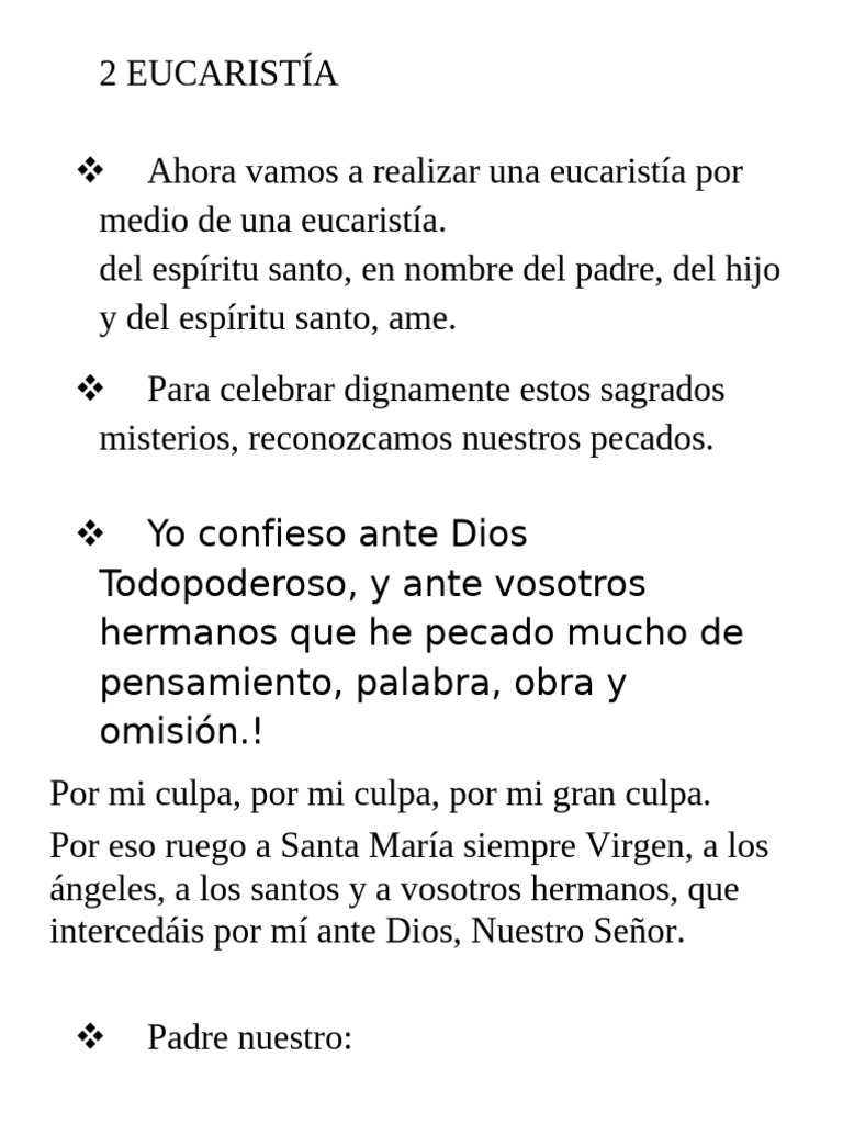 Guía de Eucaristía y Oraciones Católicas | PDF