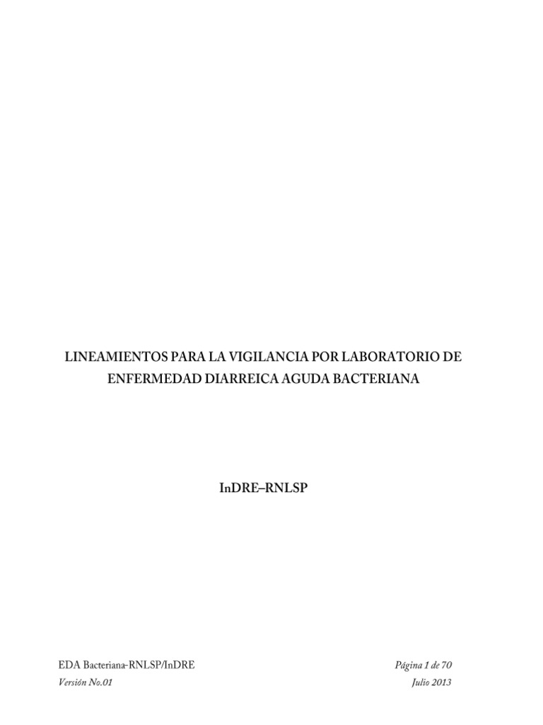 Red Nacional de Laboratorios para EDA Bacteriana | PDF | Medicina ...