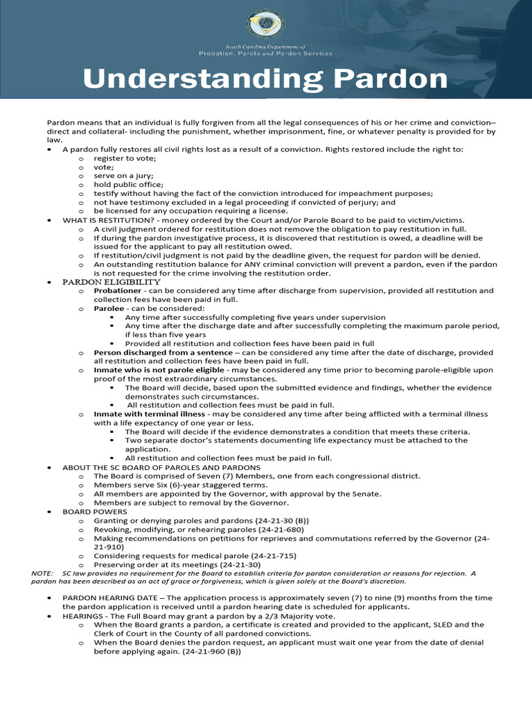 FINAL Understanding+Pardon | PDF | Pardon | Parole