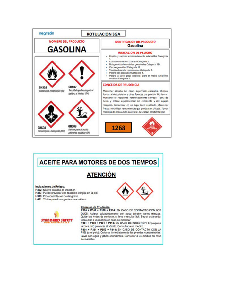 Rotulos Gasolina y Aceite | PDF
