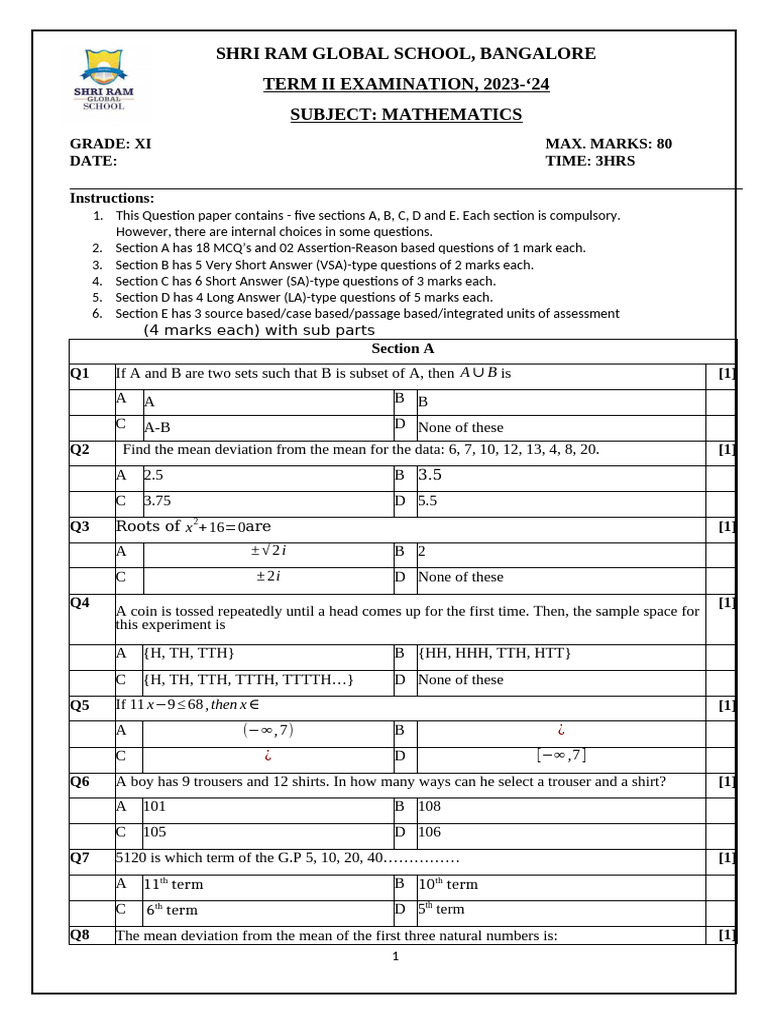 G11_MATHEMATICS_ANNUAL _2024 | PDF | Geometry | Analytic Geometry
