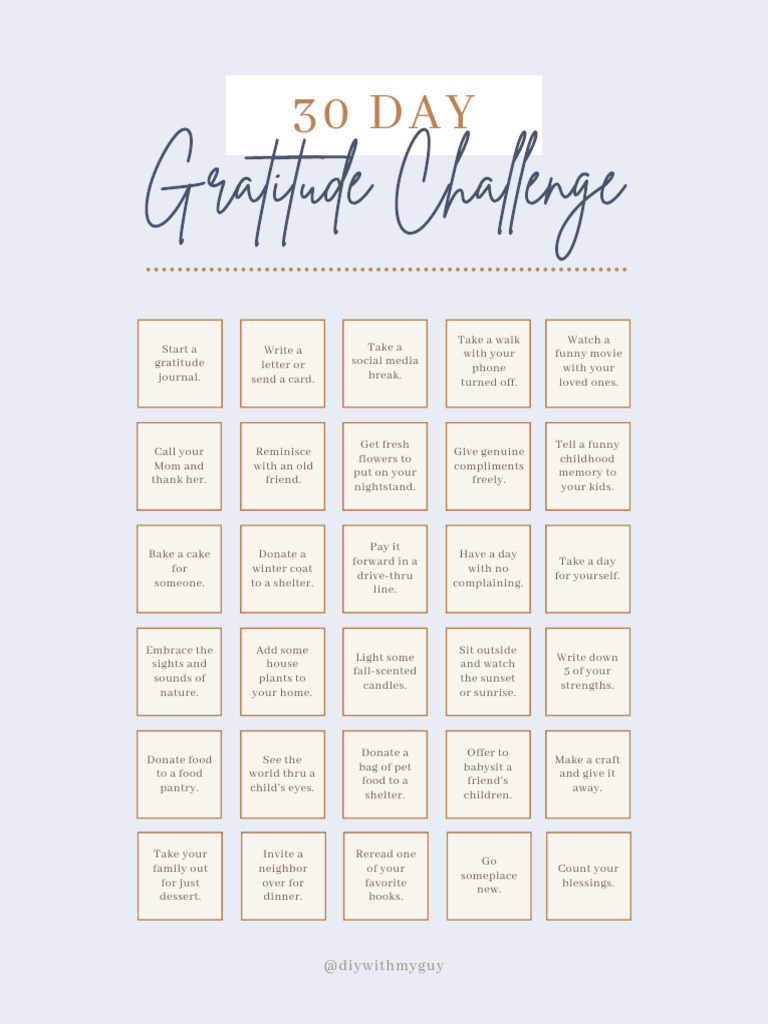 30 Day Gratitude Challenge | PDF