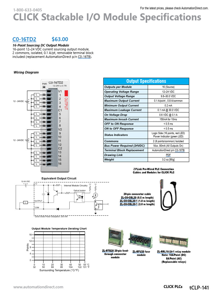 16-Point DC Output Module C0-16TD2 | PDF | Programmable Logic ...
