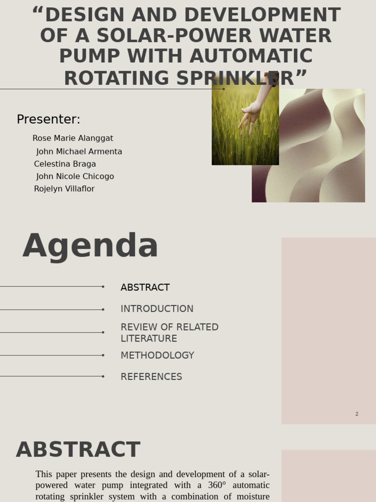Design and Development of A Solar Power Water | PDF | Climate Change ...