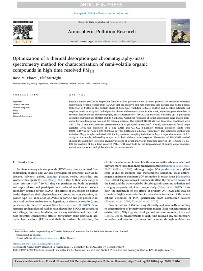 Optimizing TD-GC-MS for PM2.5 SVOCs | PDF | Gas Chromatography ...
