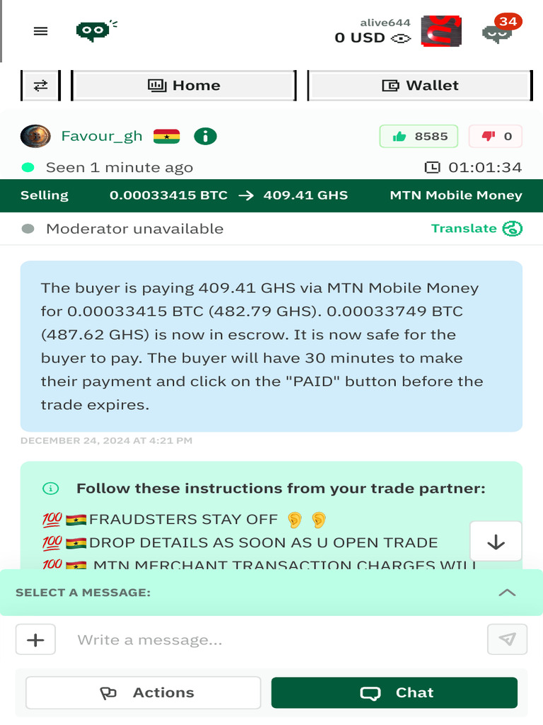 Favour - GH 409.41 GHS MTN Mobile Money (0.00033415 BTC) - Trade  PAj7knXVpeF | PDF