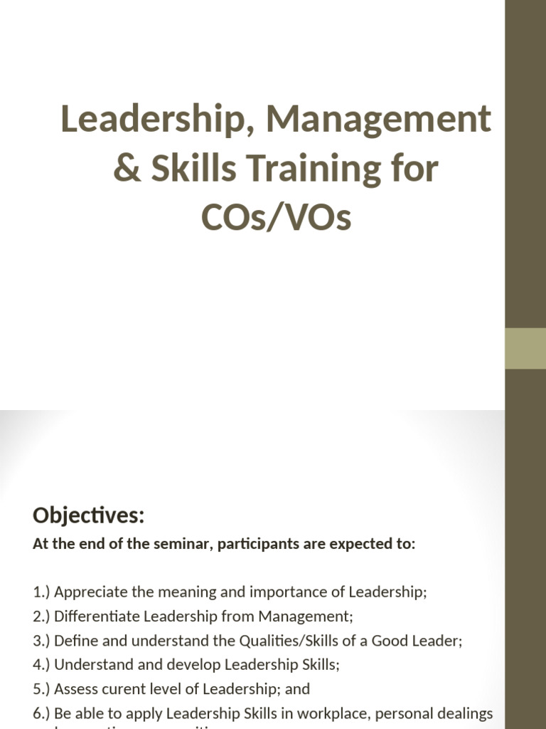Leadership Skills Training | PDF