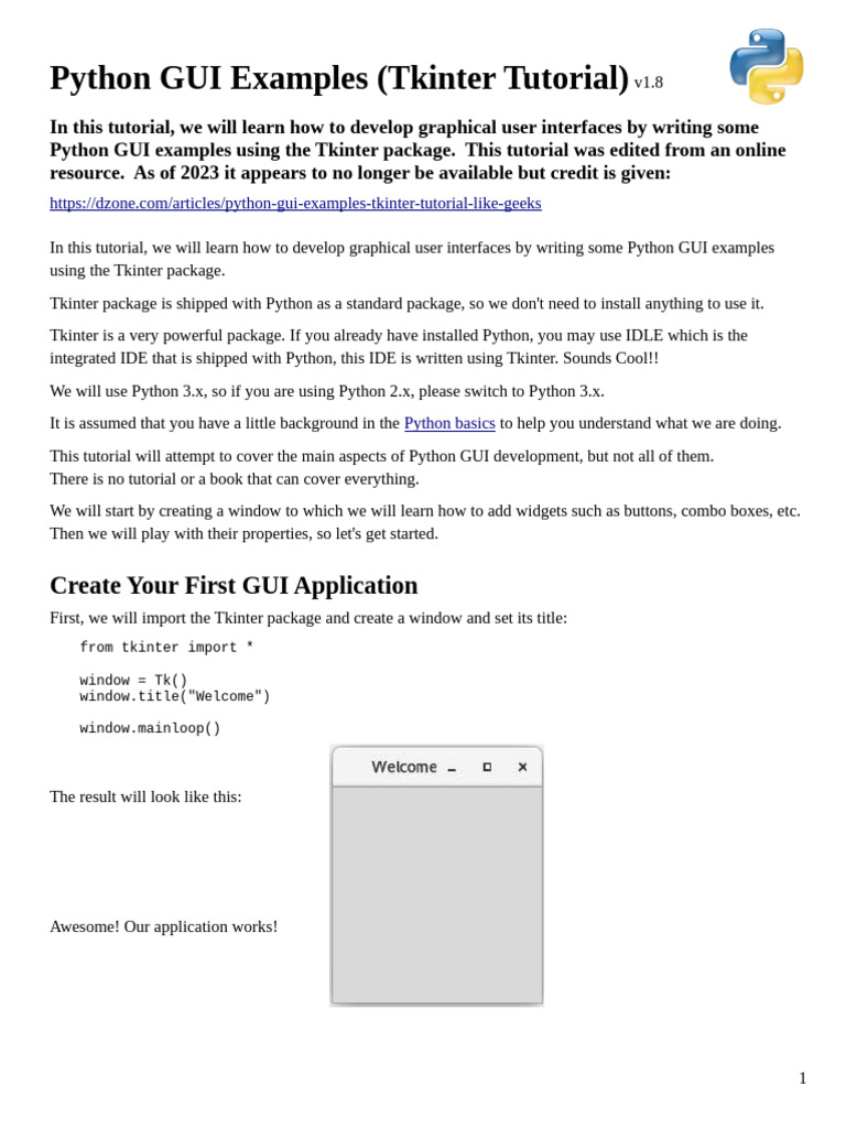 Tkinter Starter v8 Incomplete | PDF | Button (Computing) | Graphical ...