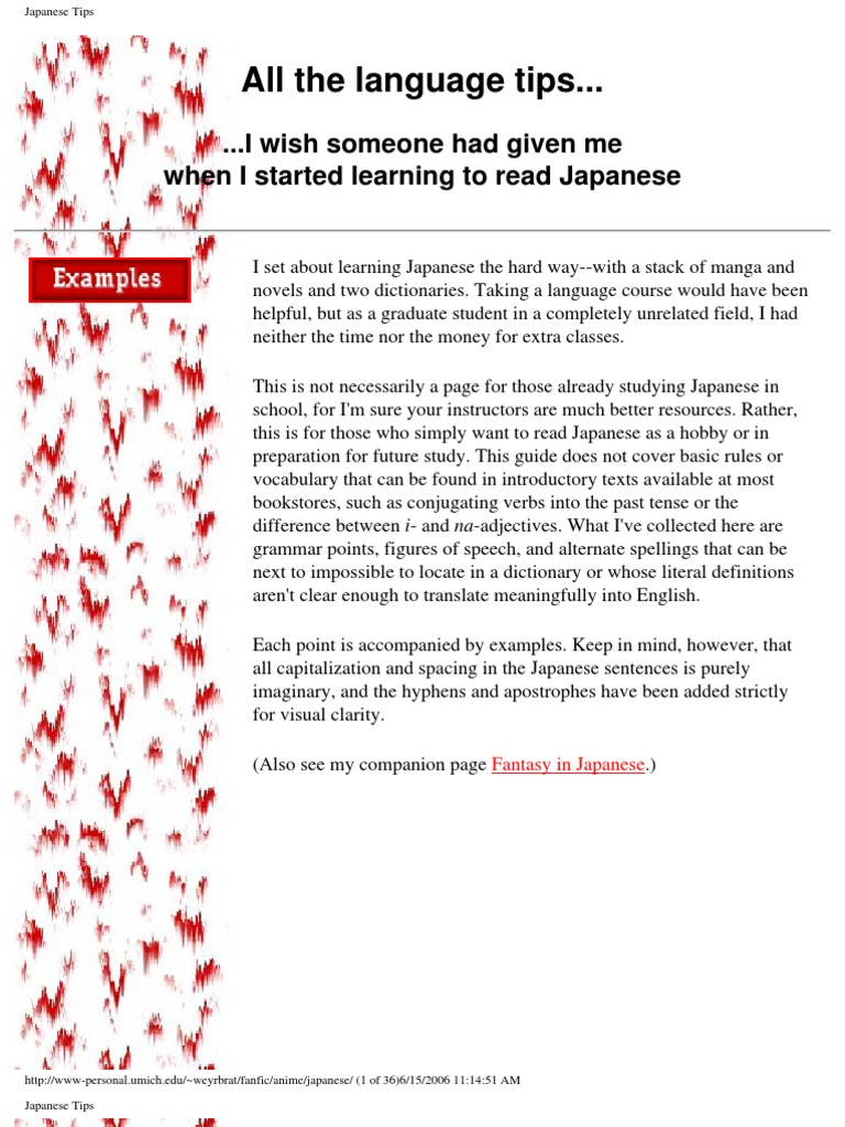Japanese Grammar Through Manga Japanese Language Lexicology - 